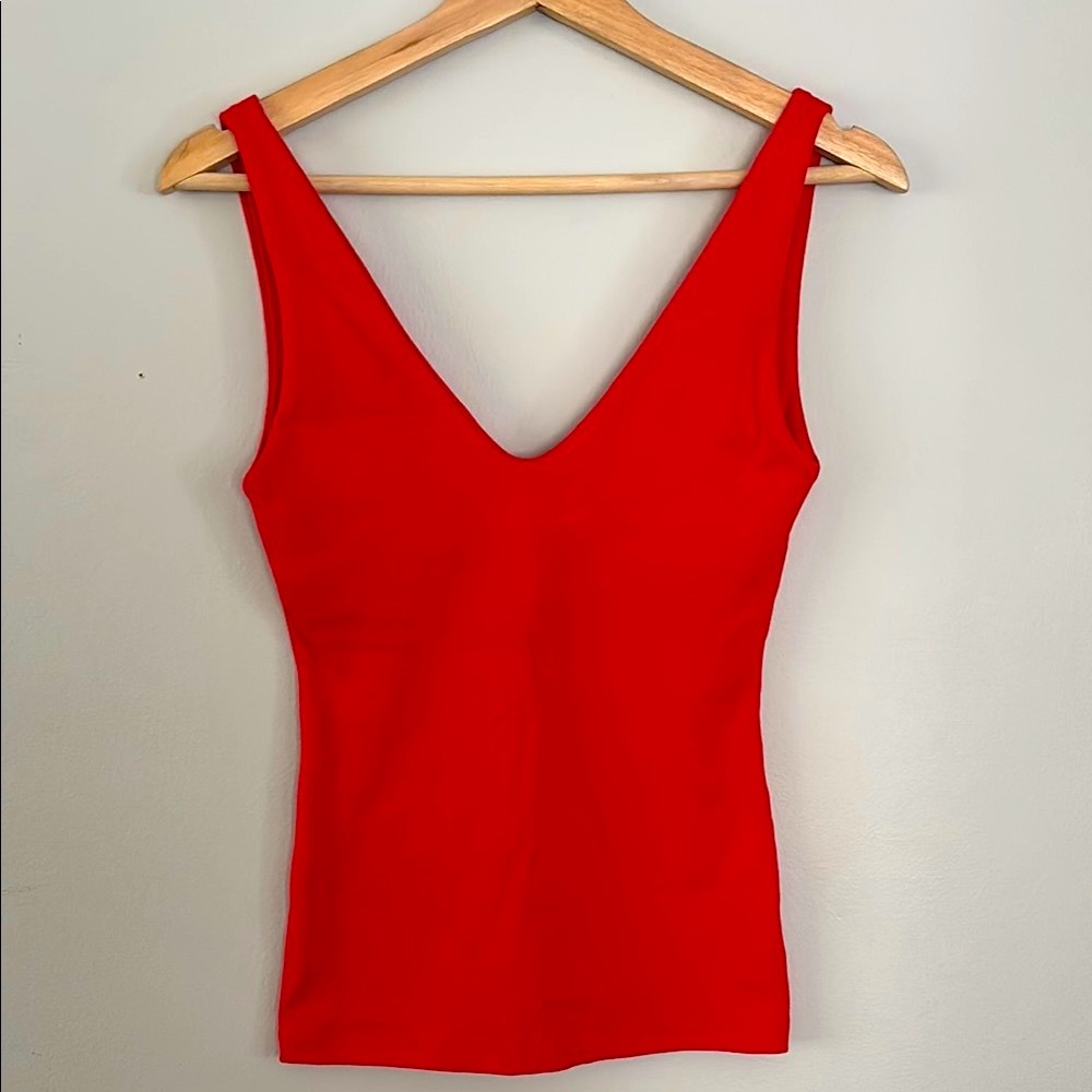 Kookai Red V-Neck Sleeveless Top